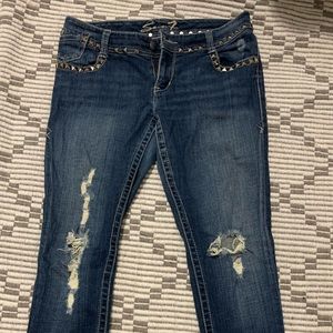 Seven7 Jeans distressed blue wash